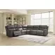 Beryton Anchor Leather 6 Piece Modular Power Reclining Sectional with Storage Console and USB Charging