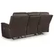 Beryton Espresso Leather 85" Zero Gravity Power Reclining Sofa with USB Charging