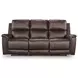 Beryton Espresso Leather 85" Zero Gravity Power Reclining Sofa with USB Charging