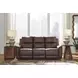 Beryton Espresso Leather 85" Zero Gravity Power Reclining Sofa with USB Charging