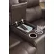 Beryton Espresso Leather 75" Zero Gravity Power Reclining Loveseat with USB Charging