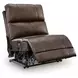 Beryton Espresso Leather 6 Piece Modular Power Reclining Sectional with Storage Console and USB Charging