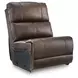 Beryton Espresso Leather 6 Piece Modular Power Reclining Sectional with Storage Console and USB Charging