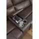Beryton Espresso Leather 6 Piece Modular Power Reclining Sectional with Storage Console and USB Charging