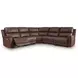 Beryton Espresso Leather 5 Piece Modular Power Reclining Sectional with USB Charging