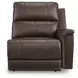 Beryton Espresso Leather 6 Piece Modular Power Reclining Sectional with Storage Console and USB Charging