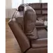 Beryton Espresso Leather 6 Piece Modular Power Reclining Sectional with Storage Console and USB Charging