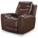 Momentum Moves Mahogany Leather Power Recliner with USB Charging