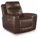 Momentum Moves Mahogany Leather Power Recliner with USB Charging