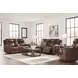 Momentum Moves Mahogany Leather 88" Power Reclining Sofa with USB Charging