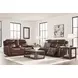 Momentum Moves Mahogany Leather 88" Power Reclining Sofa with USB Charging