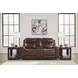 Momentum Moves Mahogany Leather 78" Power Reclining Loveseat with Console and USB Charging