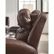 Momentum Moves Mahogany Leather 78" Power Reclining Loveseat with Console and USB Charging