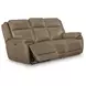 Malcesine Sahara Leather 89" Zero Gravity Power Reclining Sofa with USB Charging