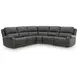 5Z Pendley Anchor Leather 5 Piece Modular Power Reclining Sectional with USB Charging and Heat Massage