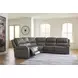5Z Pendley Anchor Leather 5 Piece Modular Power Reclining Sectional with USB Charging and 2 Armless Power Recliners