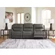 5Z Pendley Anchor Leather 3 Piece Modular Power Reclining Sectional with USB Charging and Heat Massage