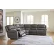 5Z Pendley Anchor Leather 6 Piece Modular Power Reclining Sectional with USB Charging and Storage Console
