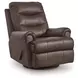 Dolinger Espresso Leather Swivel Glider Recliner