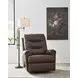 Dolinger Espresso Leather Swivel Glider Recliner