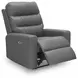 Revival Status Gray Leather Power Recliner with Power Headrest and USB Charging
