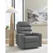Revival Status Gray Leather Power Recliner with Power Headrest and USB Charging