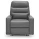 Revival Status Gray Leather Power Recliner with Power Headrest and USB Charging