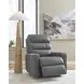 Revival Status Gray Leather Power Recliner with Power Headrest and USB Charging