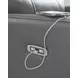 Revival Status Gray Leather Power Recliner with Power Headrest and USB Charging