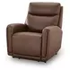 Bosara Umber Leather Auto Glide Power Recliner with Power Headrest and USB Charging