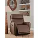 Bosara Umber Leather Auto Glide Power Recliner with Power Headrest and USB Charging