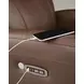 Bosara Umber Leather Auto Glide Power Recliner with Power Headrest and USB Charging