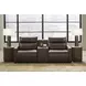 ModZ Chocolate Leather 3 Piece Modular Power Reclining Sectional with Audio Console and USB Charging