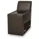 ModZ Chocolate Leather 3 Piece Modular Power Reclining Sectional with Audio Console and USB Charging