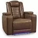 Mestrino Amber Leather Power Recliner with Power Headrest and USB Charging