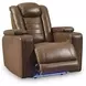 Mestrino Amber Leather Power Recliner with Power Headrest and USB Charging