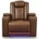 Mestrino Amber Leather Power Recliner with Power Headrest and USB Charging