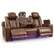 Mestrino Amber Leather 87" Power Reclining Sofa with LED and USB Charging