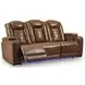 Mestrino Amber Leather 87" Power Reclining Sofa with LED and USB Charging