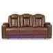 Mestrino Amber Leather 87" Power Reclining Sofa with LED and USB Charging