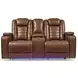 Mestrino Amber Leather 77" Power Reclining Loveseat with Console and USB Charging