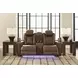 Mestrino Amber Leather 77" Power Reclining Loveseat with Console and USB Charging