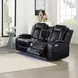 Orion Black Power Reclining 75" Console Loveseat With Power Headrest And Footrest