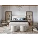 Voyage Ivory and White Oak King Upholstered Panel Bed