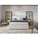 Voyage Ivory and White Oak King Upholstered Panel Bed