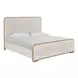 Voyage Ivory and White Oak King Upholstered Panel Bed