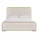 Voyage Ivory and White Oak King Upholstered Panel Bed