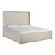Nomad Beige and White Oak King Upholstered Daybreak Panel Bed