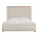 Nomad Beige and White Oak King Upholstered Daybreak Panel Bed