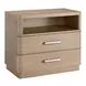 Voyage Ivory and White Oak Upholstered Panel Bedroom Set